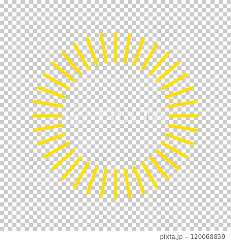 用線條繪製的圓形框架-強力黃色（亮黃色） 120068839