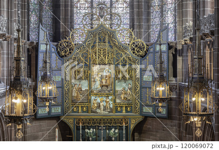 he Golden Altar inside of the Anglican Cathedral Liverpool or Liverpool Cathedral aka Cathedral Church of Christ in Liverpool. 120069072