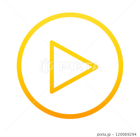 黄色のグラデーション｜再生ボタン 120069294