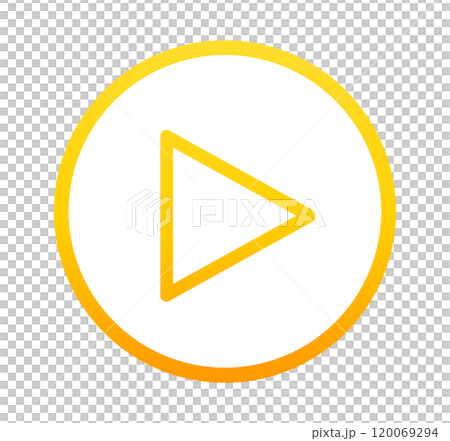 黄色のグラデーション｜再生ボタン 120069294