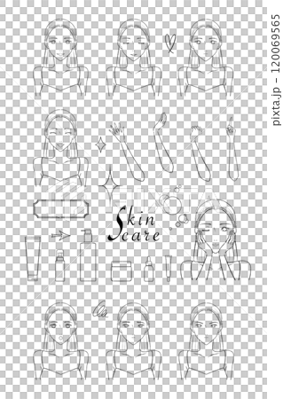 Illustration of a skin care woman Illustration of a skin care woman 120069565