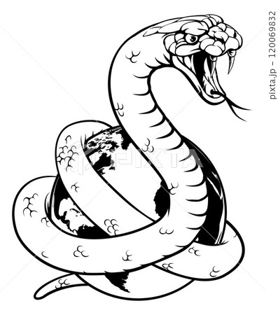Snake World Earth Globe Concept 120069832
