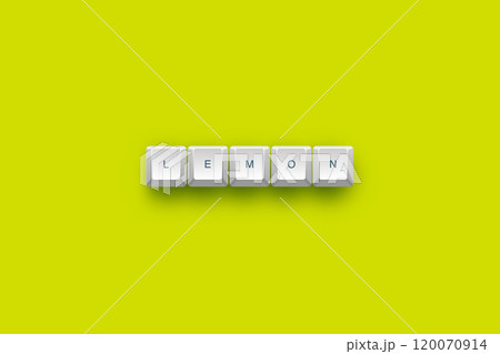Lemon text on a 3d keyboard button with shadow concept series Lemon text on a 3d keyboard button with shadow concept series 120070914