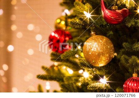 クリスマス の 飾付け の クリスマスツリー と イルミネーション 【 年末 の イメージ 】 クリスマス の 飾付け の クリスマスツリー と イルミネーション 【 年末 の イメージ 】 120071766