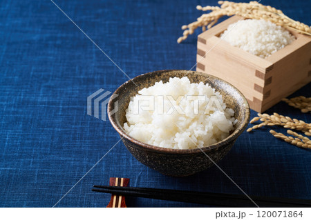 茶碗に盛り付けたご飯 120071864