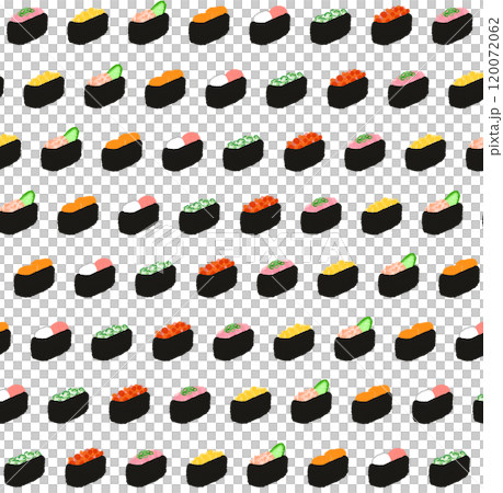 Background illustration of many gunkan sushi ships 1 120072062