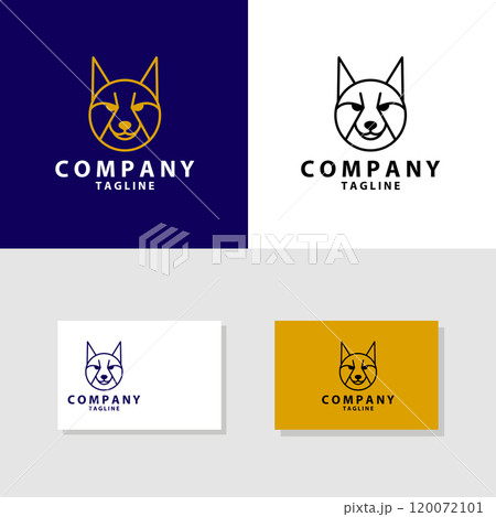 lynx circle line logo design vector 120072101