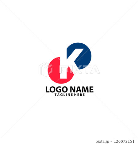 monogram letter K uppercase with circle vector logo design 120072151