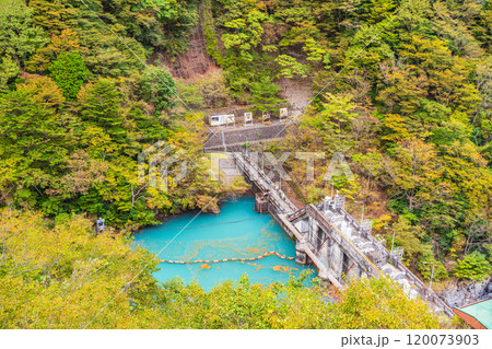 【静岡県】秋の寸又峡　大間ダム 120073903