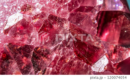 macro photo of ruby texture with crystal structure 120074054