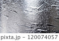 macro photo of silver surface of metallic smooth foil with metal texture 120074057