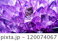 macro photo of violet crystals with glass texture 120074067