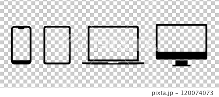 スマホ・タブレット・パソコンのアイコンセット_ベクターイラスト 120074073