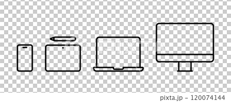 智慧型手機、平板電腦和電腦圖示集_向量插圖 120074144