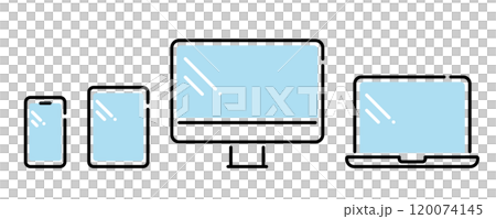 智慧型手機、平板電腦和電腦圖示集_向量插圖 120074145
