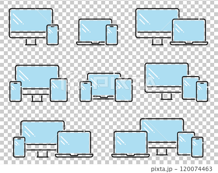 スマホ・タブレット・パソコンのワンポイントアイコンセット_ベクターイラスト 120074463