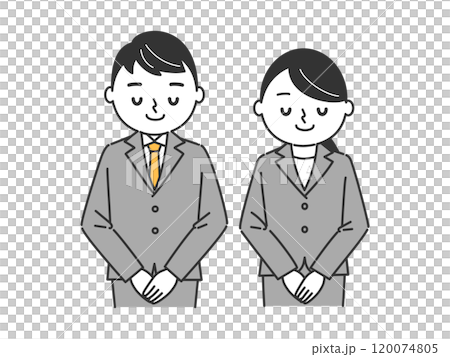 鞠躬商務人士上半身插畫向量 120074805