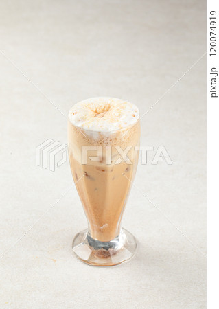 Glass of iced coffee shake with milk 120074919
