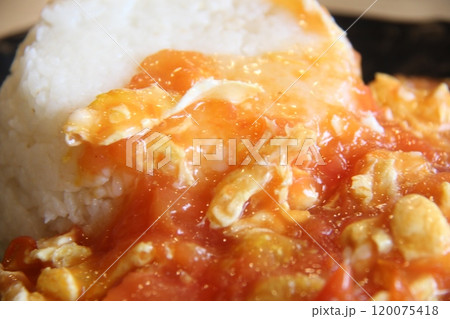 rice with pork or beef or other meat ingredients 120075418