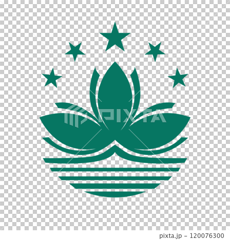 澳門國旗符號五角星與蓮花 120076300