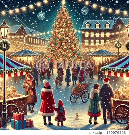 クリスマスマーケットの賑わい 120076398