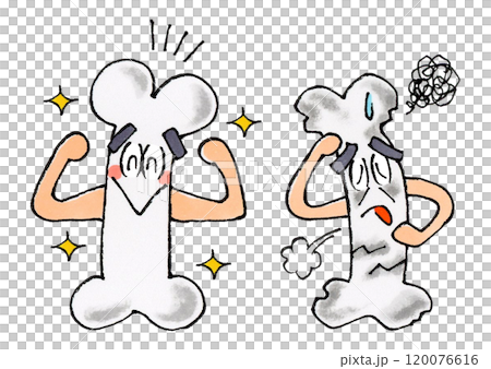 健康な骨と不健康な骨のキャラクターセット 120076616