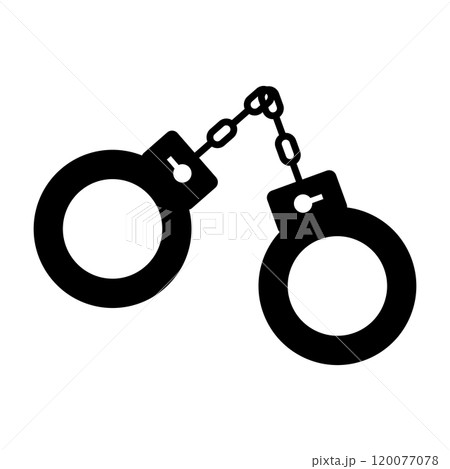 手錠のシルエット 120077078