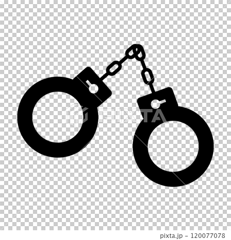 手錠のシルエット 120077078