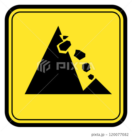 落石注意 標識 四角 落石注意 標識 四角 120077082