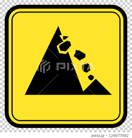落石注意 標識 四角 落石注意 標識 四角 120077082