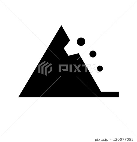 落石注意 シルエット 120077083