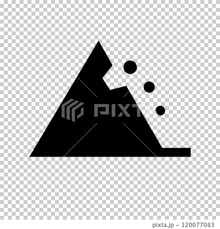 落石注意 シルエット 120077083