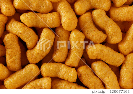 Background of crunchy corn snacks 120077162