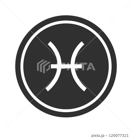 Pisces. Zodiac signs symbol. Astrological and horoscope icon. Flat vector images in simple style Pisces. Zodiac signs symbol. Astrological and horoscope icon. Flat vector images in simple style 120077321