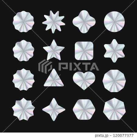 Holographic Vector Sticker Set, Premium Quality Labels and Badges for Business, Sale, Discounts, and Promotion 120077377