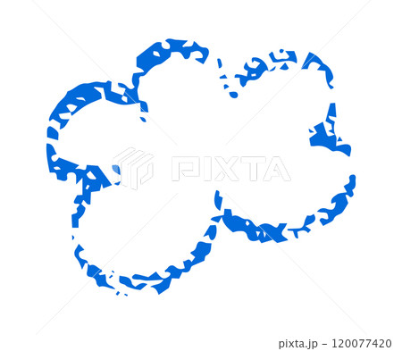Abstract blue crayon cloud, children's drawing, creative hand-drawn sketch, vector illustration, artistic texture, playful kids art, modern design 120077420