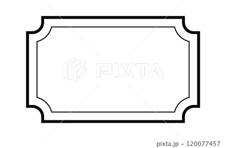 Outline vintage label. Vignette blank label. Vector banner Outline vintage label. Vignette blank label. Vector banner 120077457