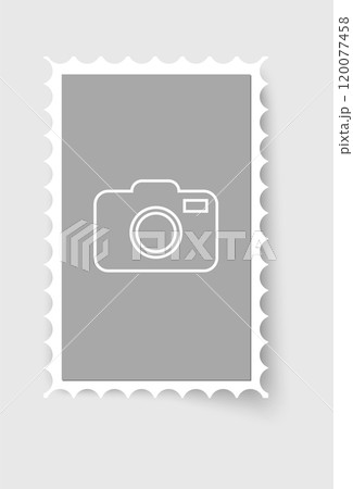 Postage stamp frame. Empty border template for postcards and letters. Blank rectangle postage stamp with perforated edge. Postage stamp frame. Empty border template for postcards and letters. Blank rectangle postage stamp with perforated edge. 120077458