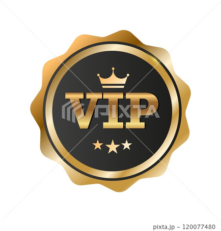 VIP Membership Banner with Vintage Gold Label and Crown, Elegant Retro Design for Exclusive Luxury Awards and Certificates 120077480