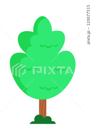 Cartoon trees. Green tree vector illustration. Doodle wood plant Cartoon trees. Green tree vector illustration. Doodle wood plant 120077515