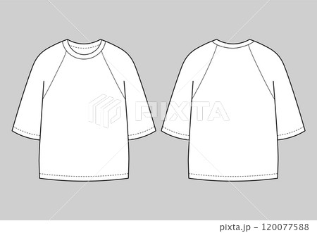 T shirt oversize for man and boy. Fashion wear front and back view. Vector flat design 120077588