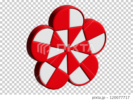 Checkered plum blossom 3D icon material | Traditional and gorgeous red and white Japanese motif illustration Checkered plum blossom 3D icon material | Traditional and gorgeous red and white Japanese motif illustration 120077717