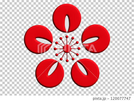 象徵性的梅花圖示素材 |時尚現代的日式插畫 象徵性的梅花圖示素材 |時尚現代的日式插畫 120077747