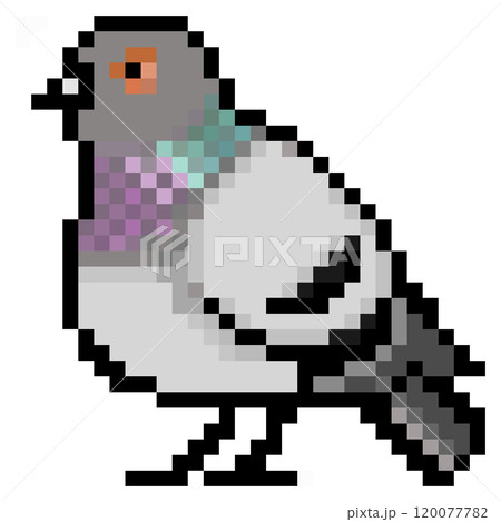 ドット絵 アニマルイラスト カワラバト (灰二引)のイラスト素材