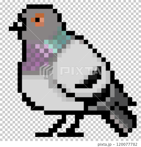 像素藝術動物插圖岩鴿（Hainihiki） 120077782
