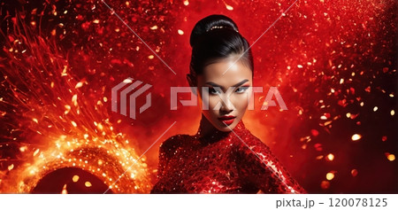 Fiery red glamour with fierce energy Fiery red glamour with fierce energy 120078125