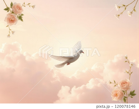 Elegant funeral flyer background with space for heartfelt messages 120078146