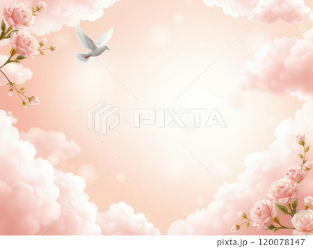 Elegant funeral flyer background with space for heartfelt messages 120078147