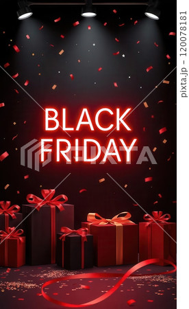 Modern Black Friday background ready for product placement 120078181