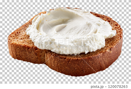 Creamy Spread on Rustic Bread Slice 120078263